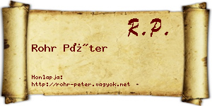 Rohr Péter névjegykártya