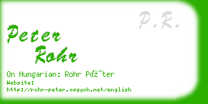 peter rohr business card